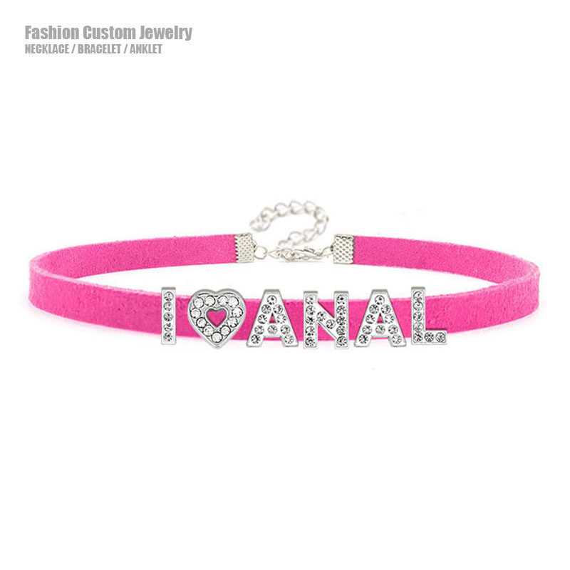 Crystal Choker Necklace - Kalung Choker kerah I Love ANAL