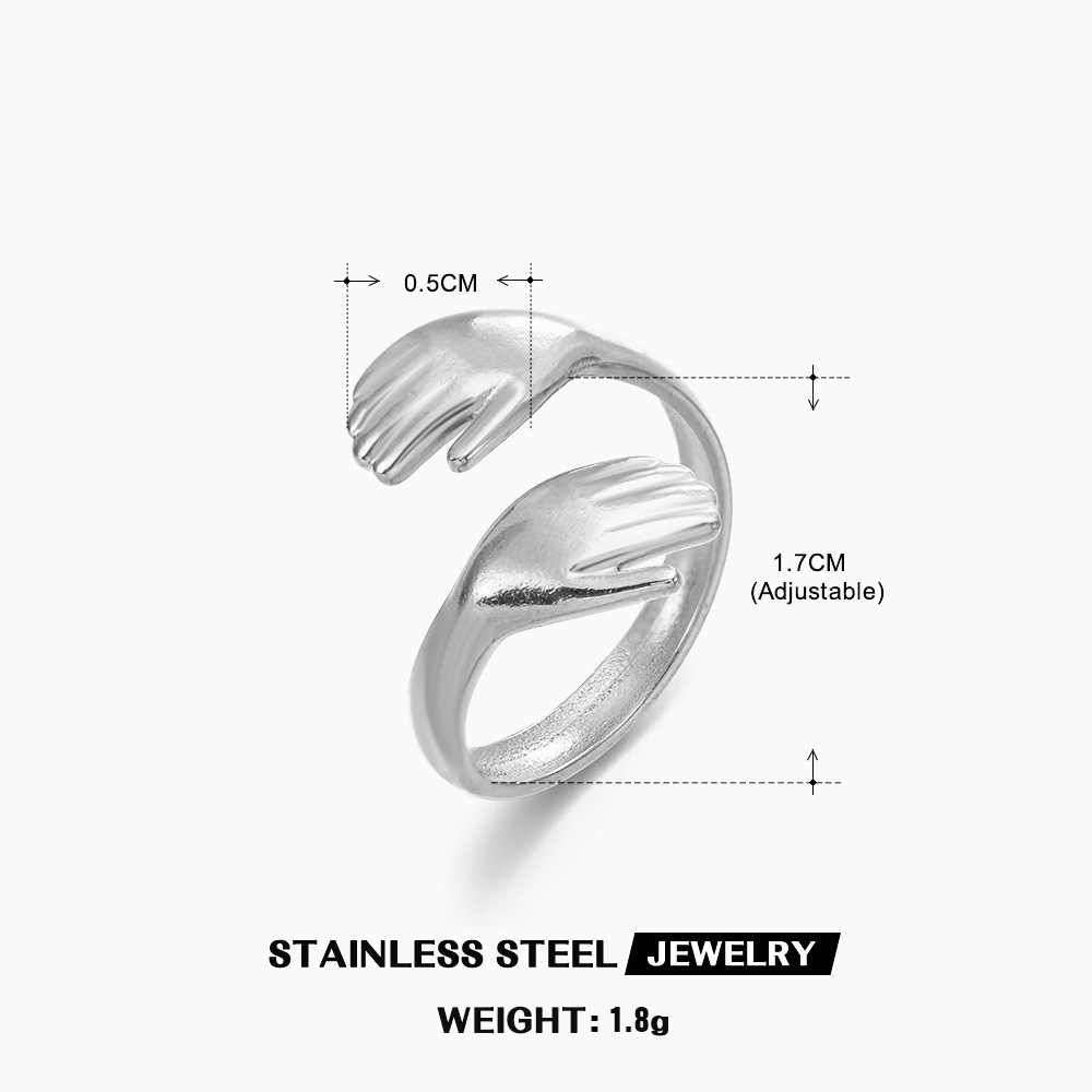 Minimalist Ring Stackable - Cincin Pelukan Bersambung Untuk Wanita, Perhiasan