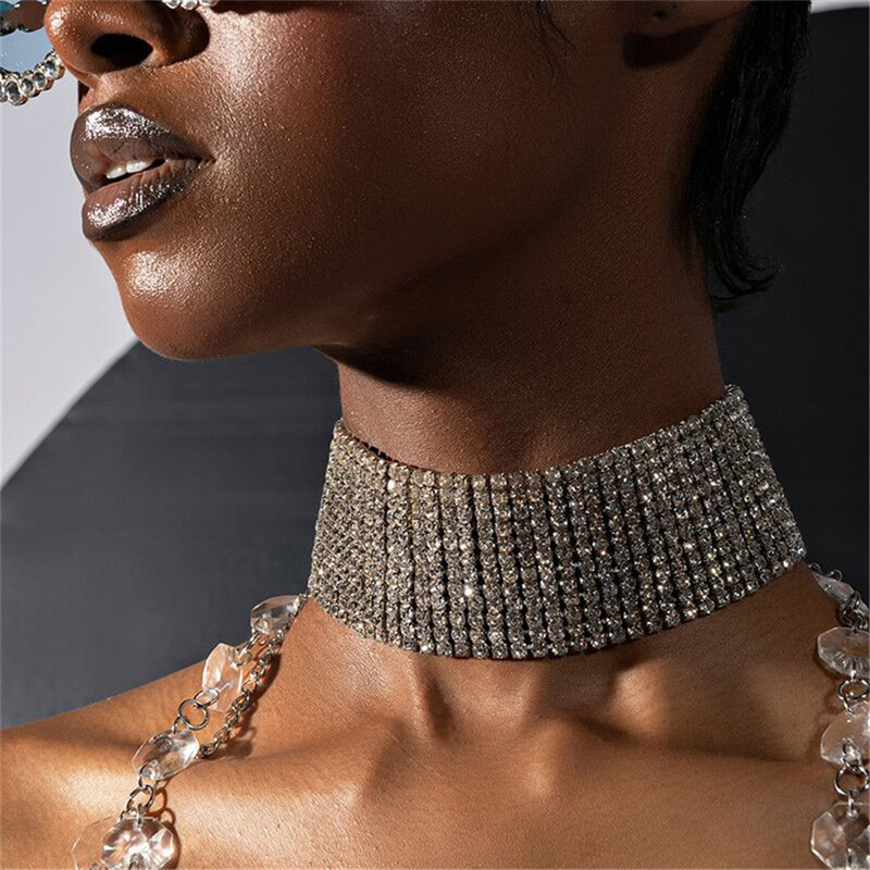 Crystal Choker Necklace - Kalung untuk wanita kalung kristal Choker