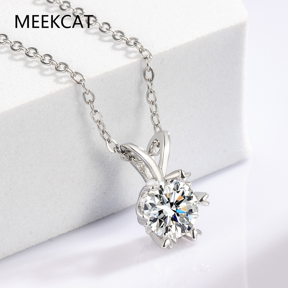 Crystal Choker Necklace - Kalung Halo Moissanite untuk Wanita, Berlian