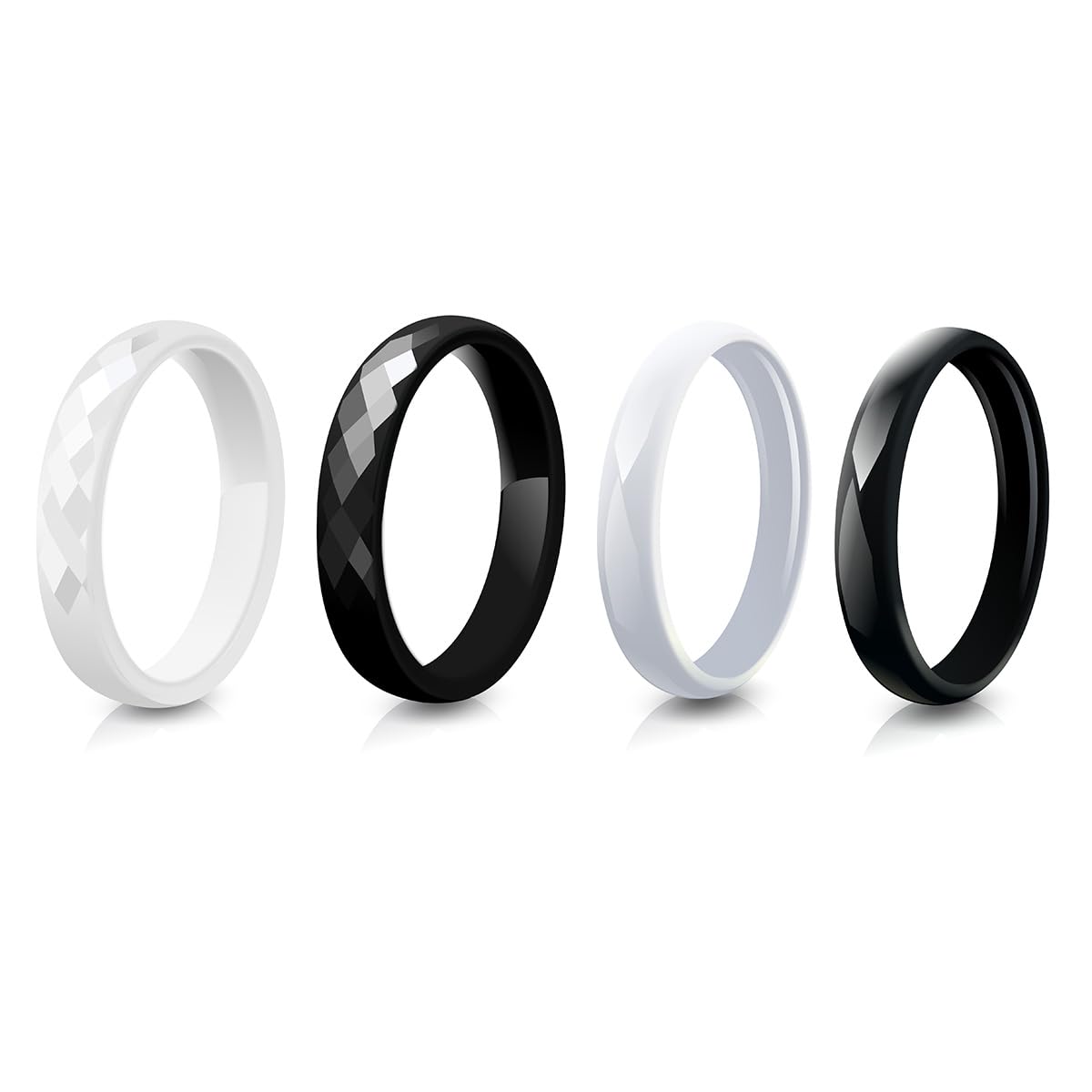 Minimalist Ring Stackable - Cincin Kawin Keramik 3mm untuk Wanita,