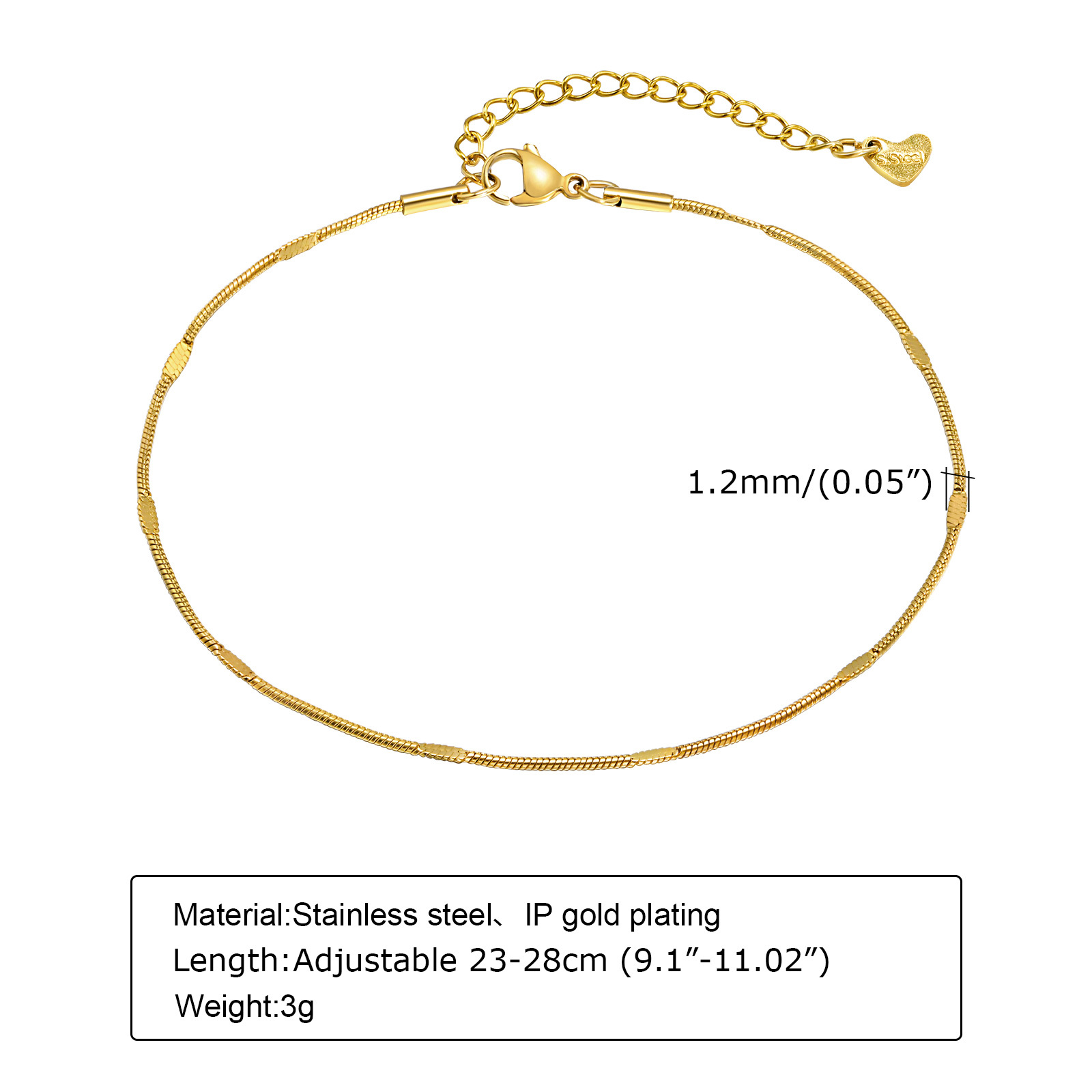 Gelang kaki rantai ular wanita - Jc Jewelry & Watches ulasan dan harga