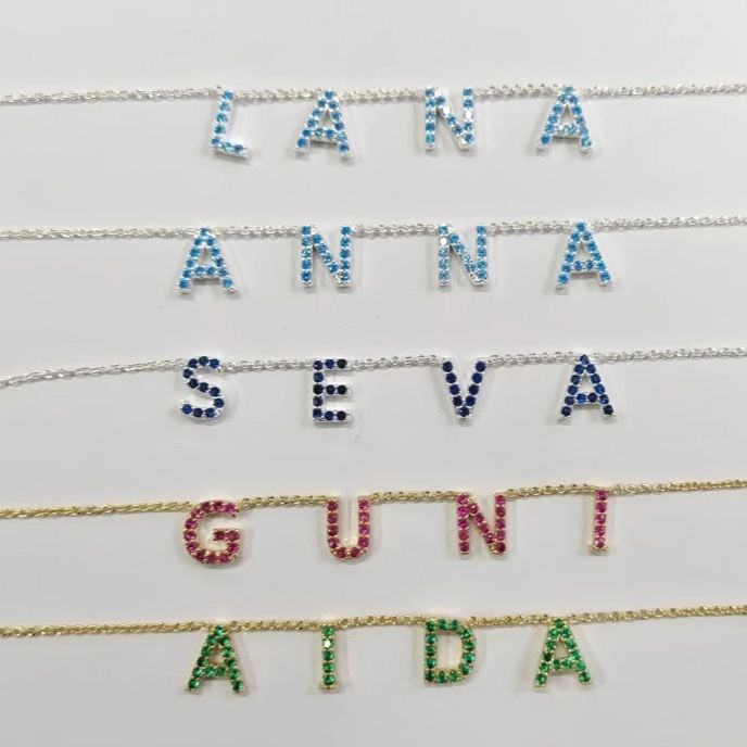 Kalung Nama Huruf Kristal 9mm  - Crystal Choker Necklace ulasan dan harga