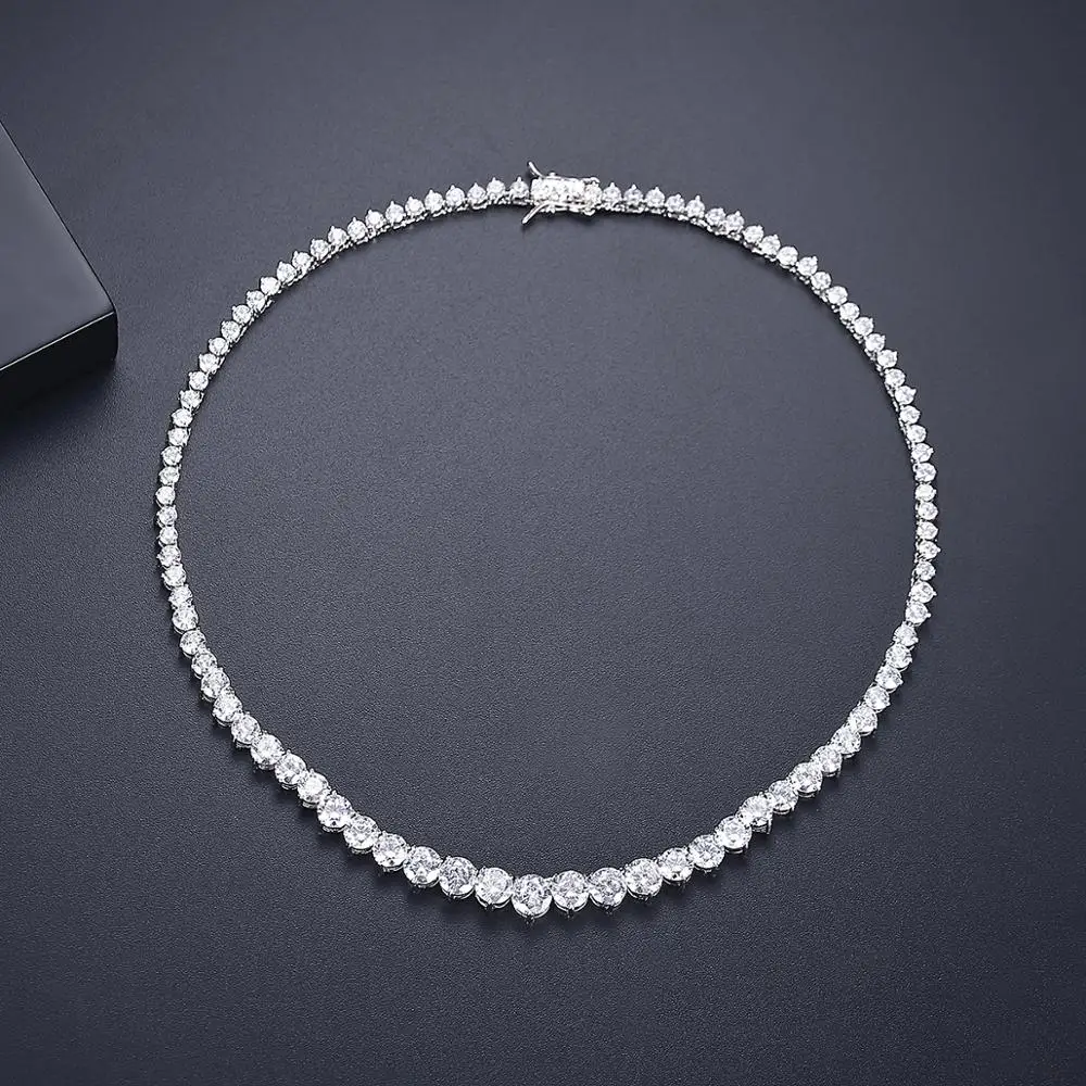 Kalung tenis 7MM desain mewah  - Crystal Choker Necklace ulasan dan harga