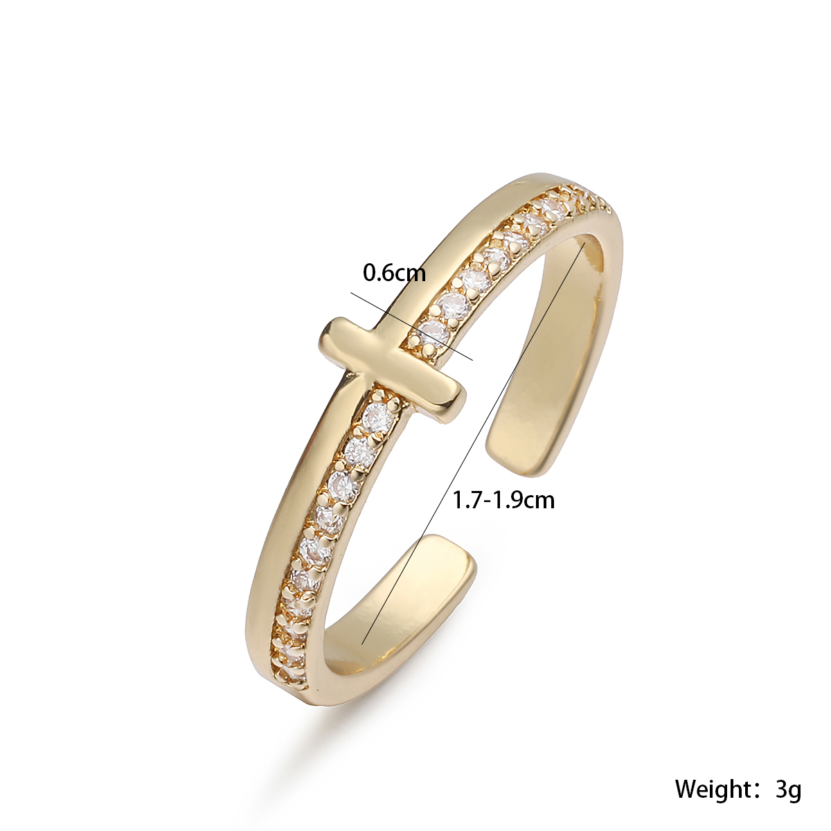 Cincin Manset Terbuka Zirkon S - Minimalist Ring Stackable ulasan dan harga