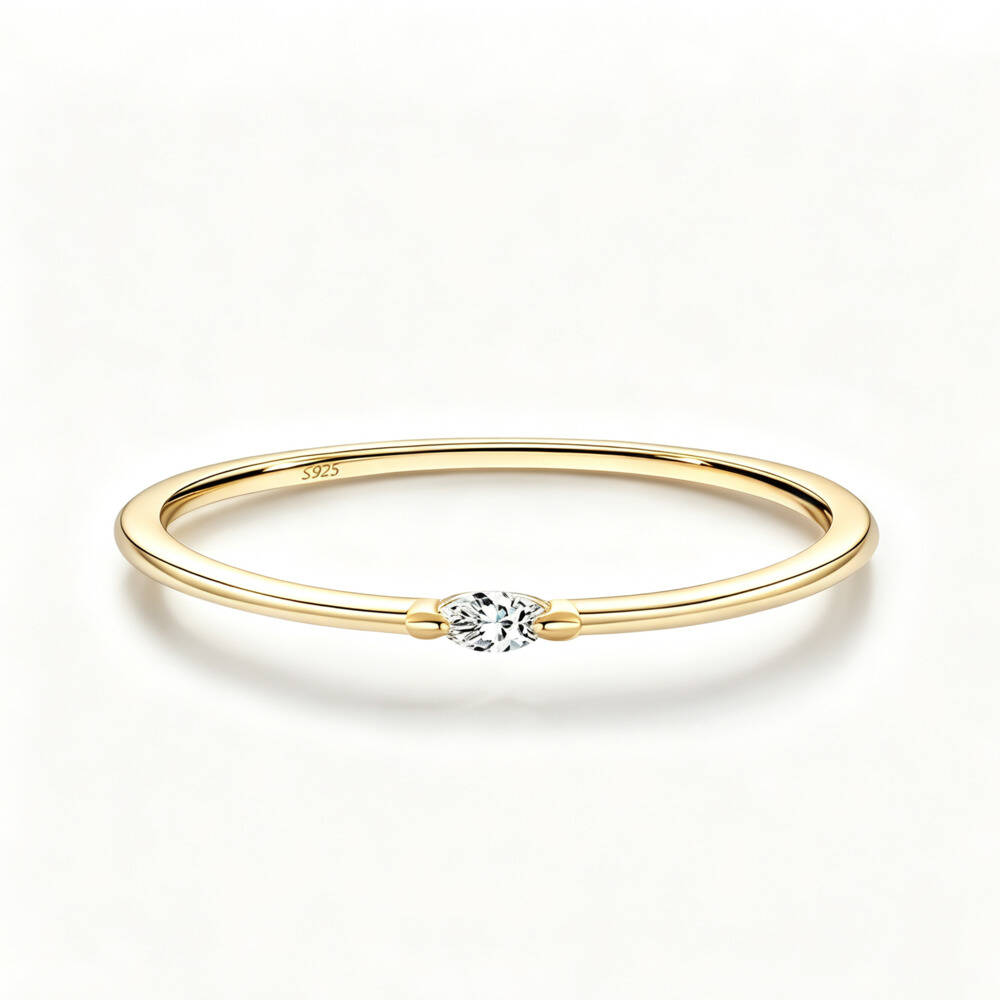 Cincin Moissanite Solitaire Ma - Minimalist Ring Stackable ulasan dan harga