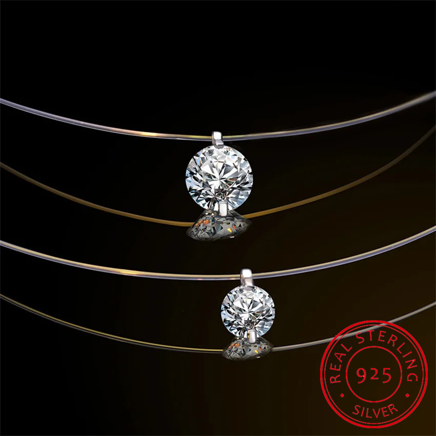 Kalung Liontin Moissanite 0.5- - Crystal Choker Necklace ulasan dan harga