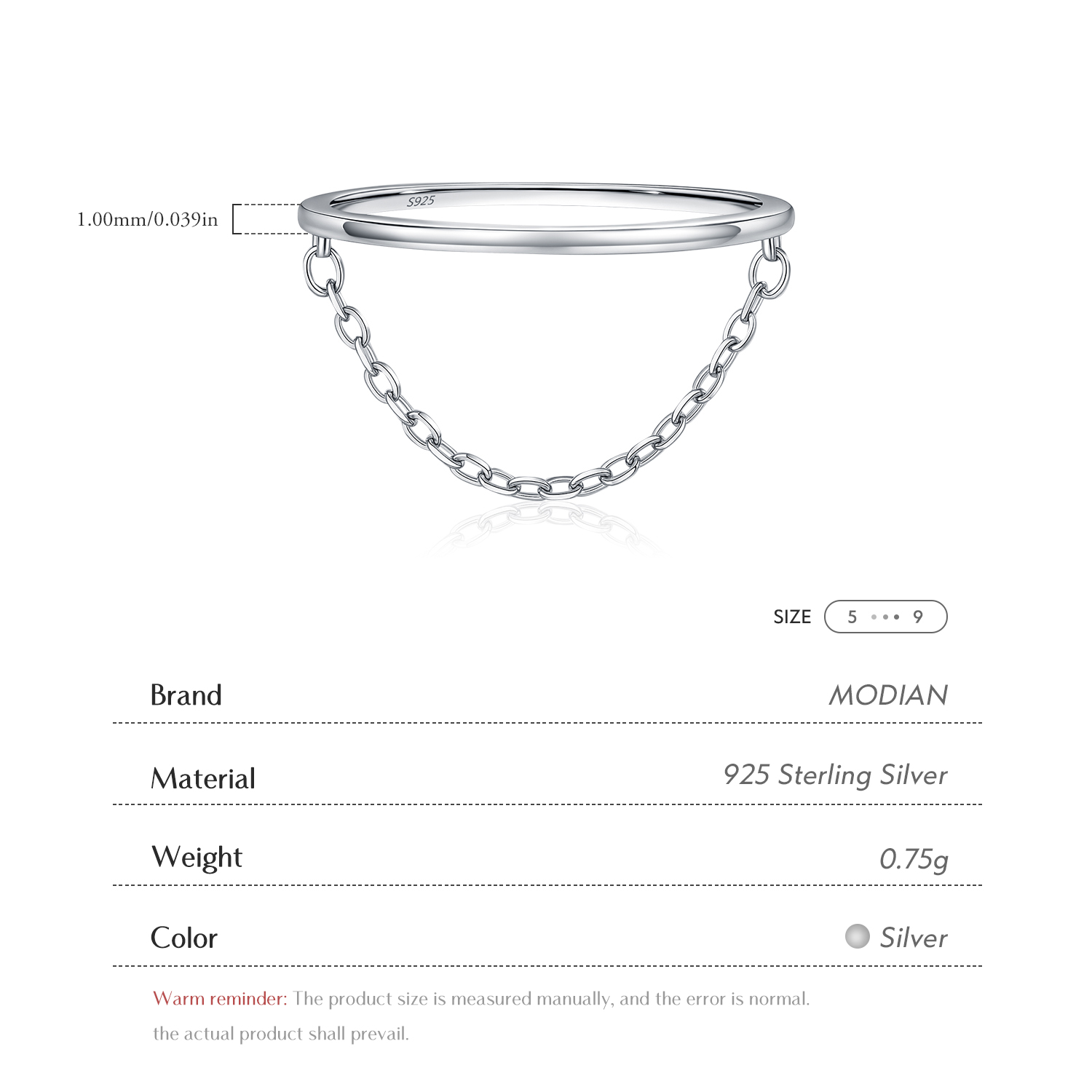 MODIAN 925 Cincin Jari Perak M - Minimalist Ring Stackable ulasan dan harga