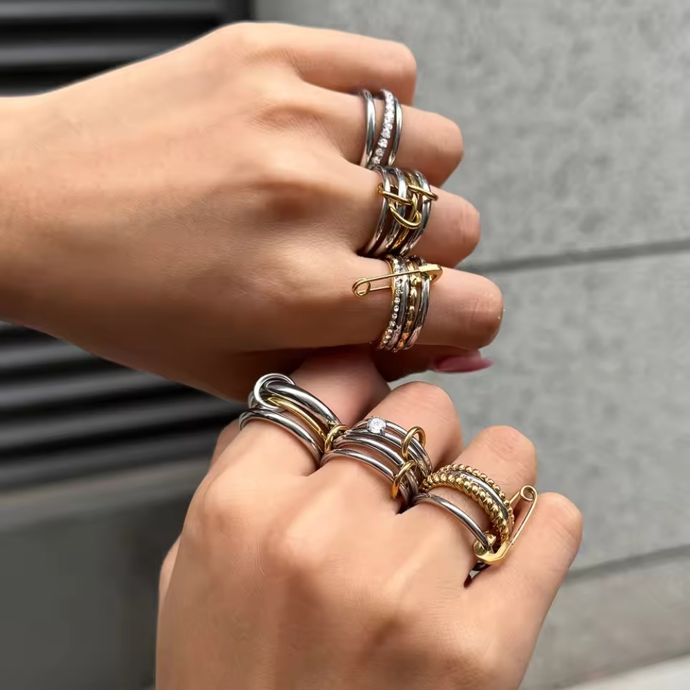 Cincin Minimalis Lapis Emas 18 - Minimalist Ring Stackable ulasan dan harga