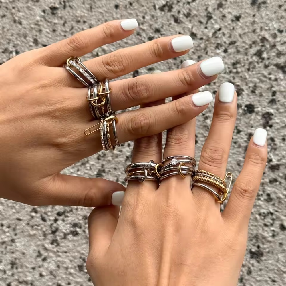 Cincin Minimalis Lapis Emas 18 - Minimalist Ring Stackable ulasan dan harga