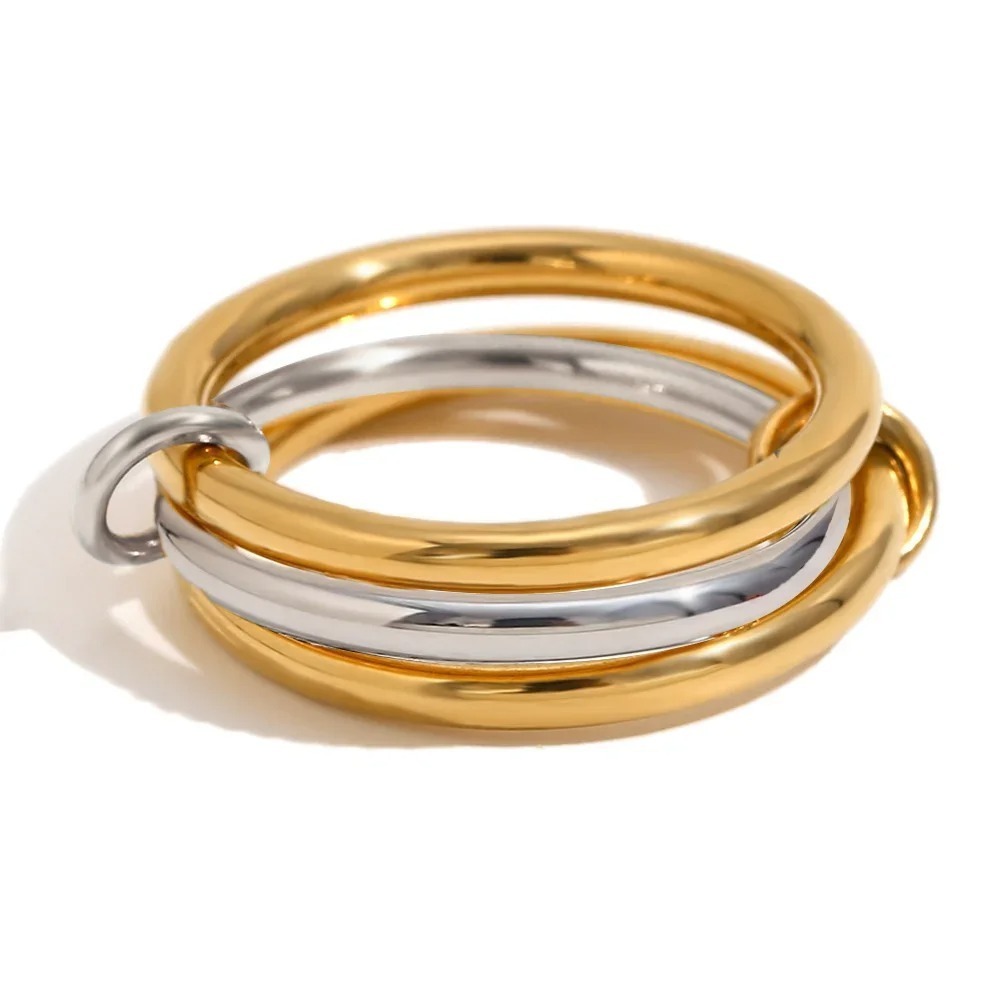 Cincin Minimalis Lapis Emas 18 - Minimalist Ring Stackable ulasan dan harga