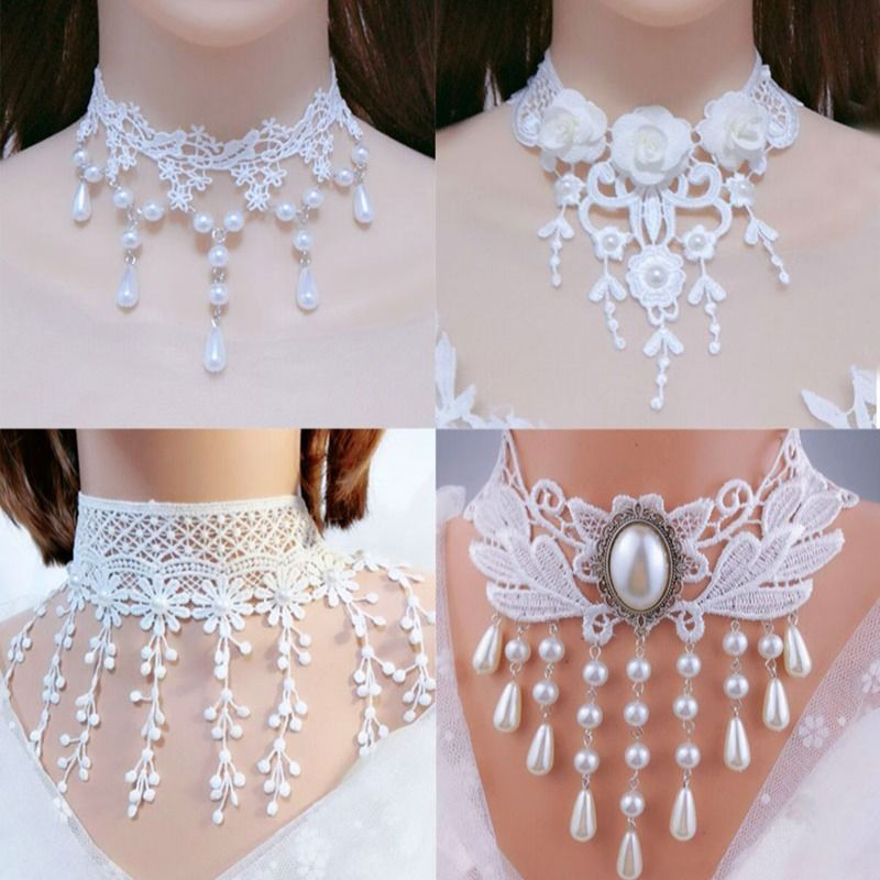1 Buah Choker Renda Tato Gotik - Crystal Choker Necklace ulasan dan harga