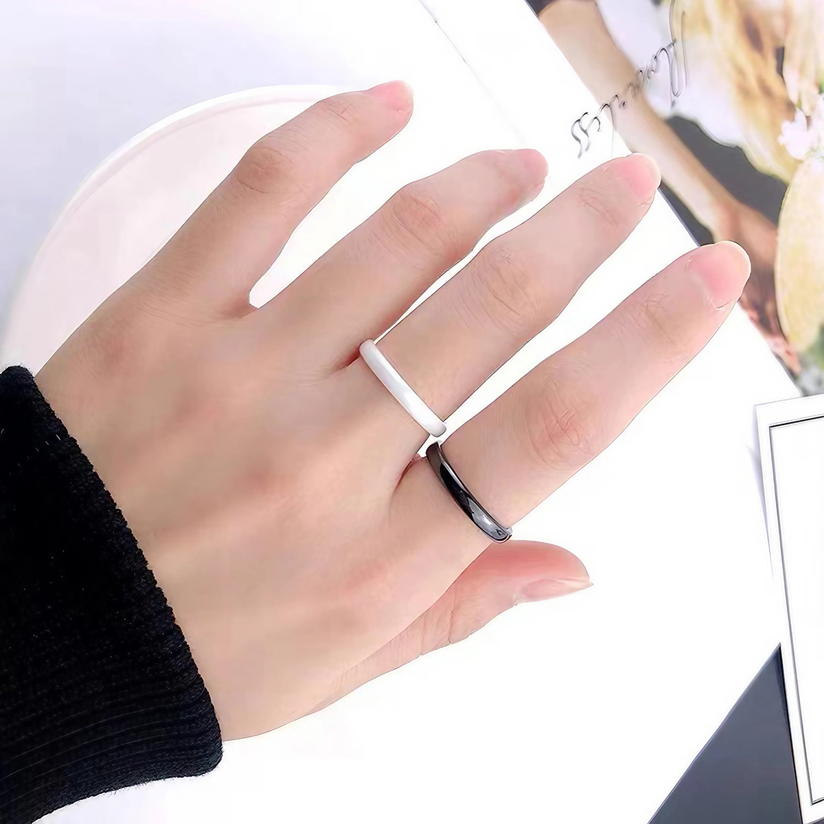Cincin Kawin Keramik 3mm untuk - Minimalist Ring Stackable ulasan dan harga