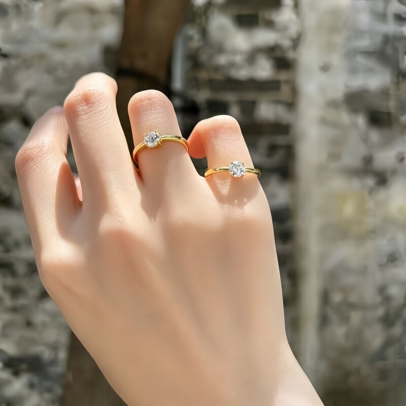 Cincin Berlapis Emas 14K denga - Minimalist Ring Stackable ulasan dan harga