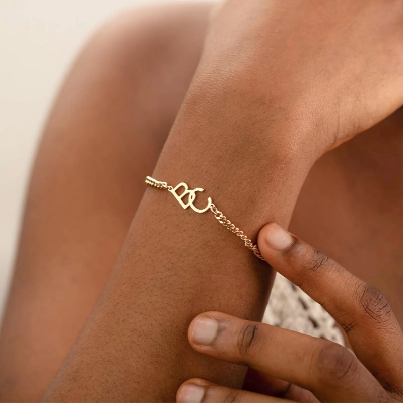 Gelang Inisial Kustom Minimali - Minimalist Ring Stackable ulasan dan harga