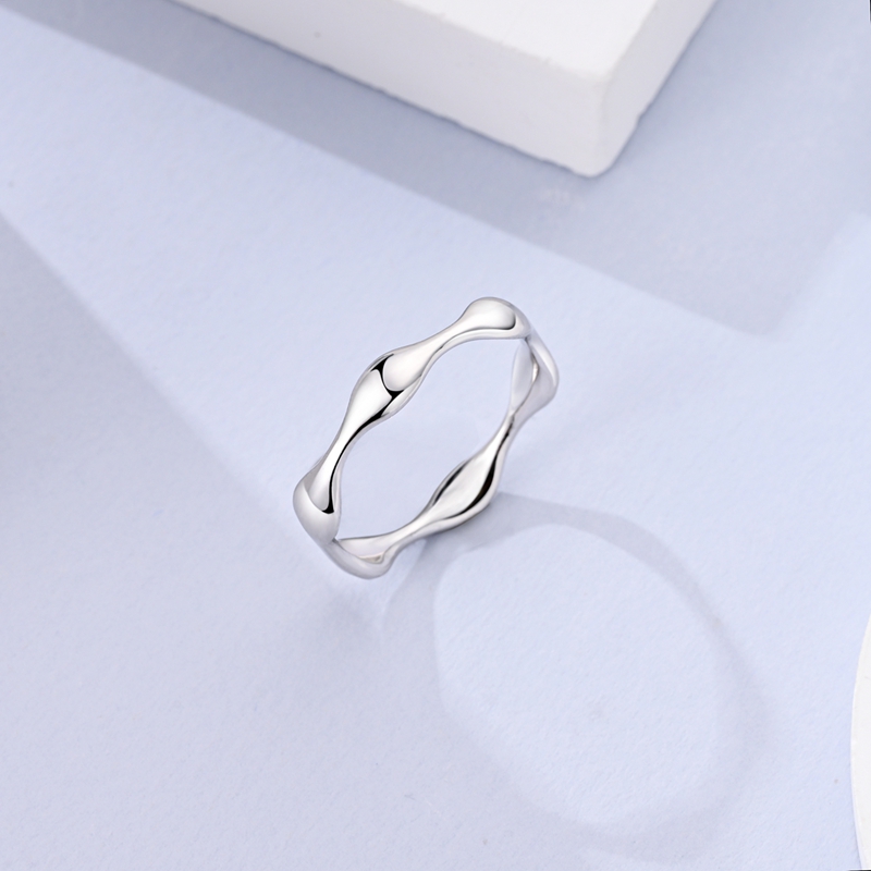 Cincin Perak Sterling 925 Mode - Minimalist Ring Stackable ulasan dan harga