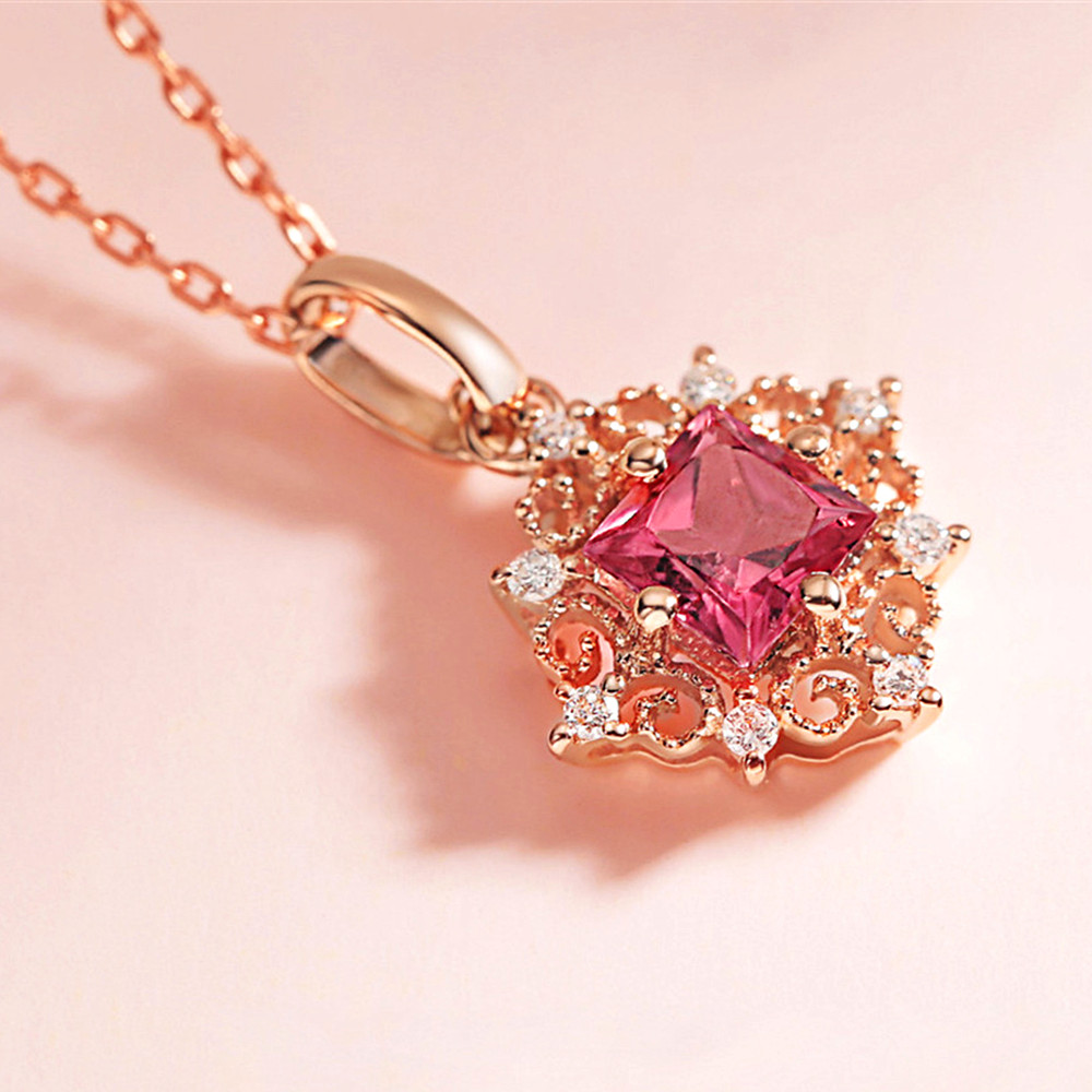 Kalung Liontin Kristal Merah B - Crystal Choker Necklace ulasan dan harga